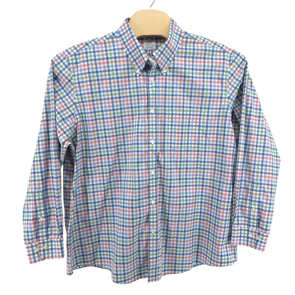 Brooks Brothers Button Down Mens XXL Pre-Owned Multi Shirt Gingham Regent Fit